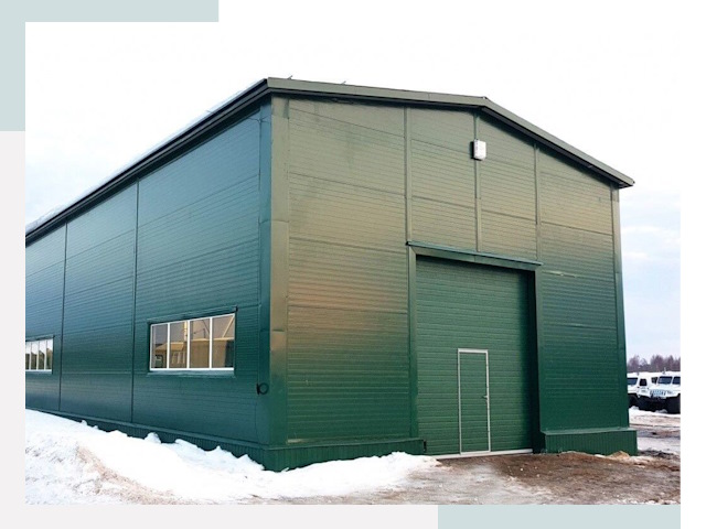 Двускатные ангары в Гудермесе