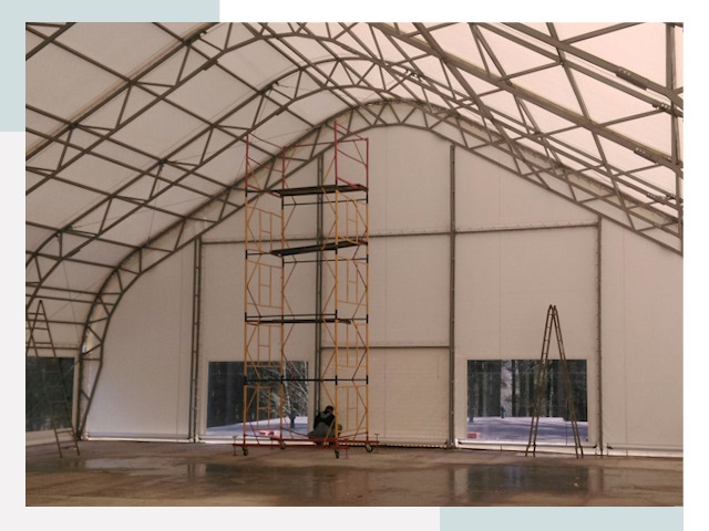 Шатровые ангары в Гудермесе